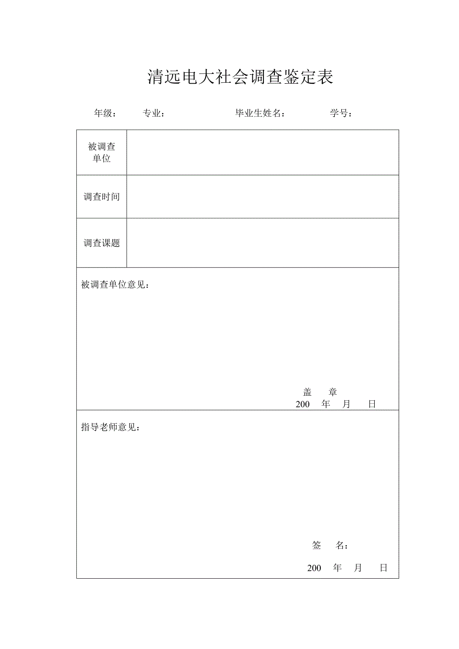 2017年最新清远电大社会调查鉴定表_第1页