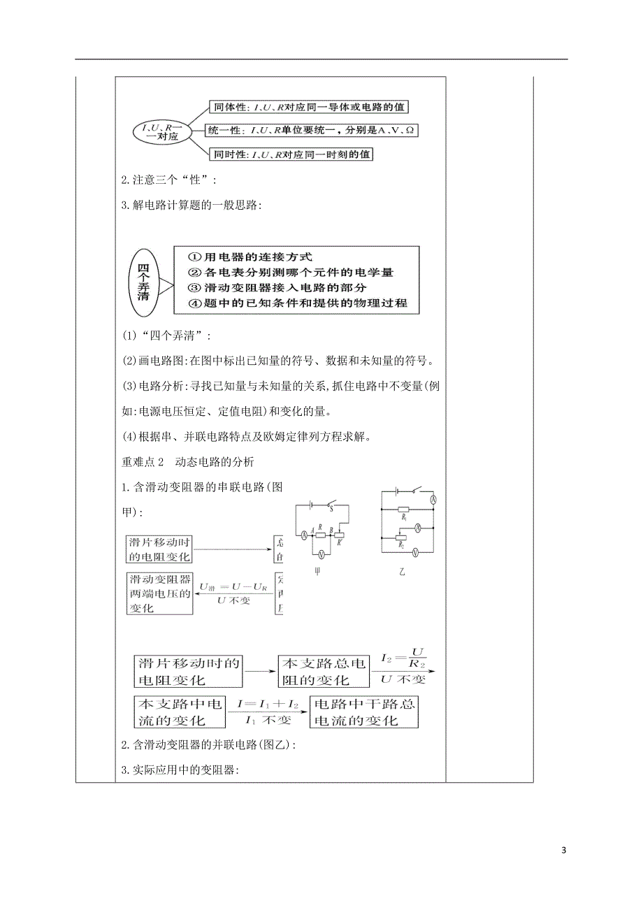 中考物理一轮复习 欧姆定律导学案（无解答）_第3页