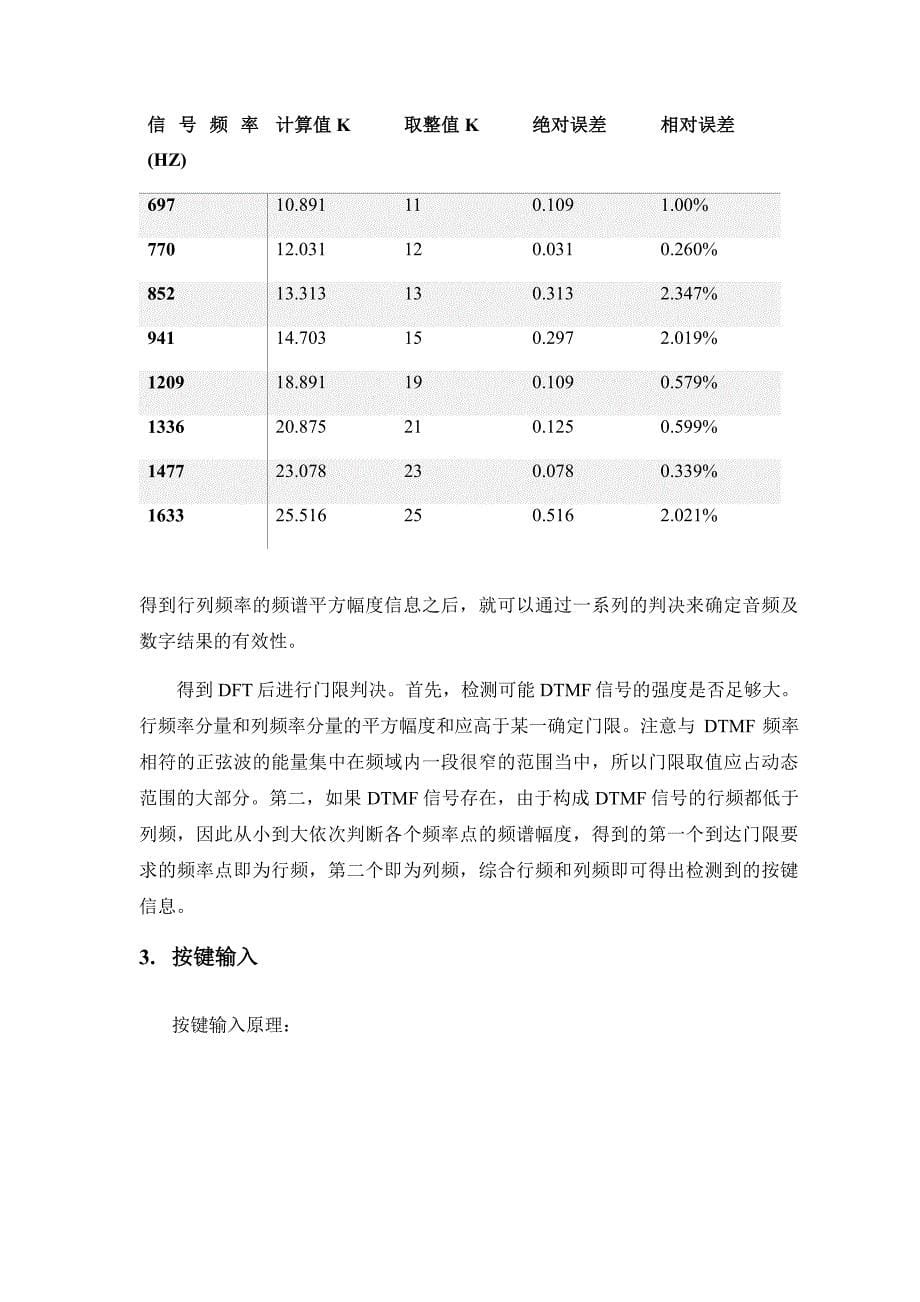 dsp_dtmf信号产生与识别_设计报告_第5页