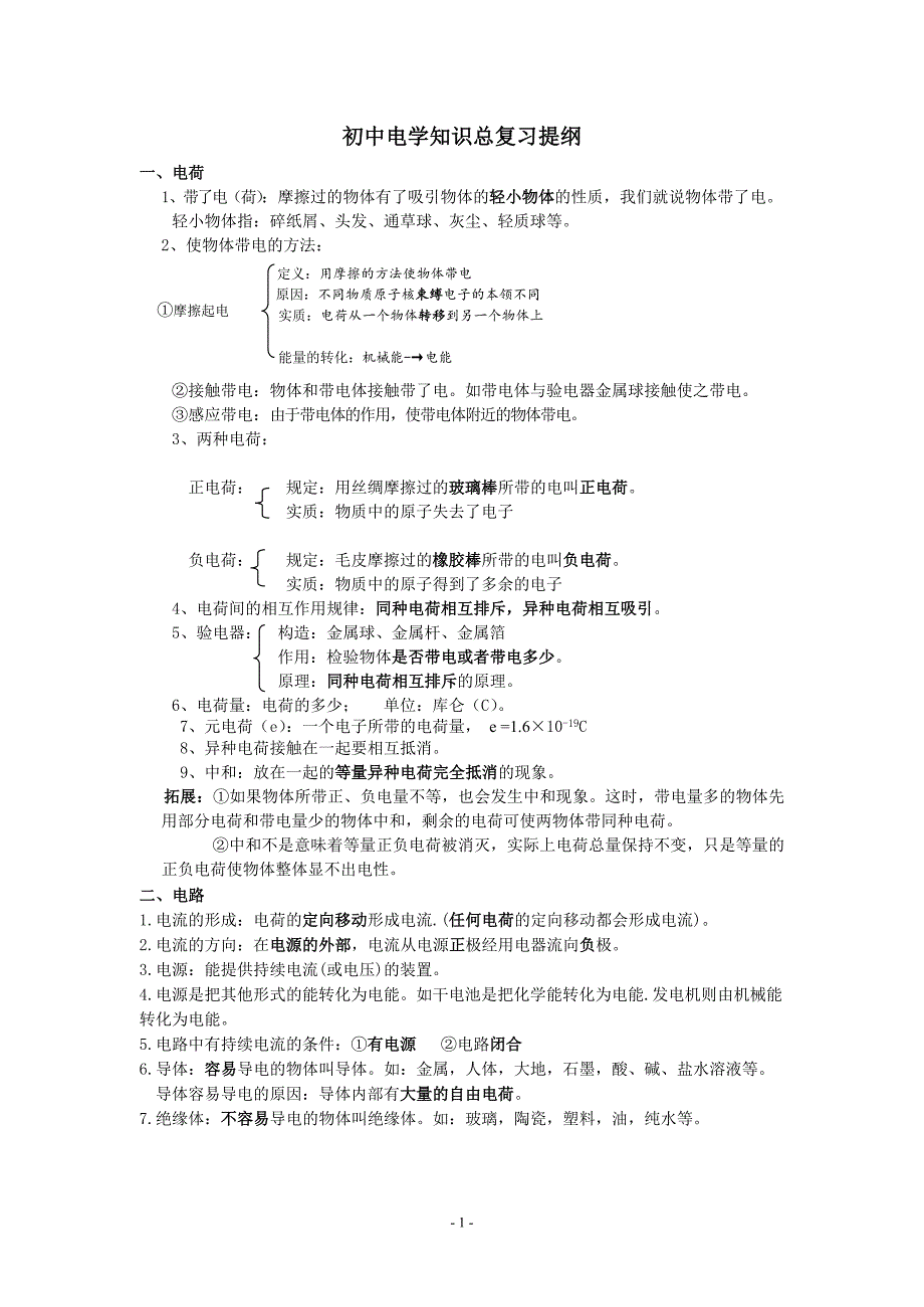 人教版九年级物理电学知识点_第1页