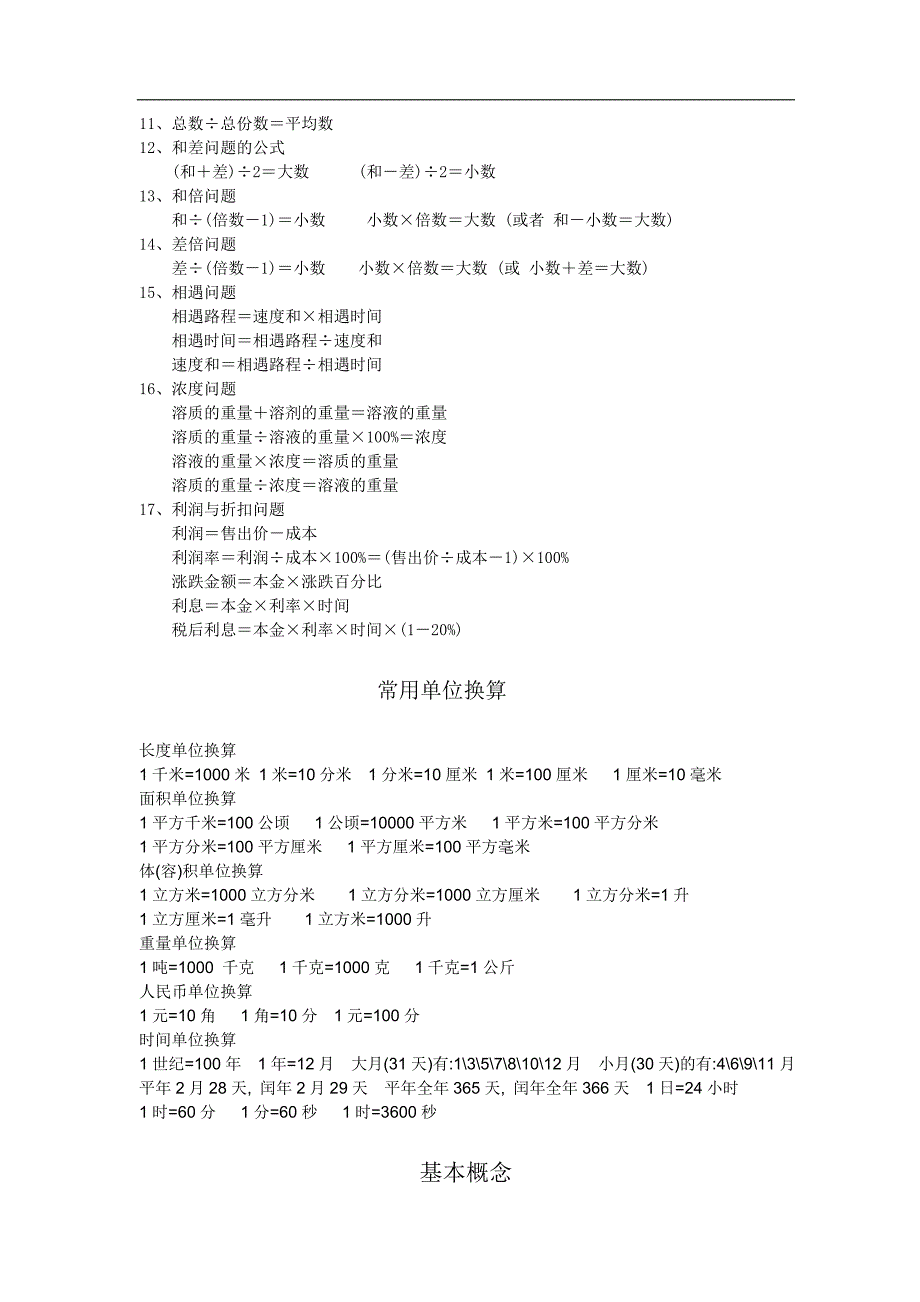 人教版小学六年级数学公式大全收藏版_第2页