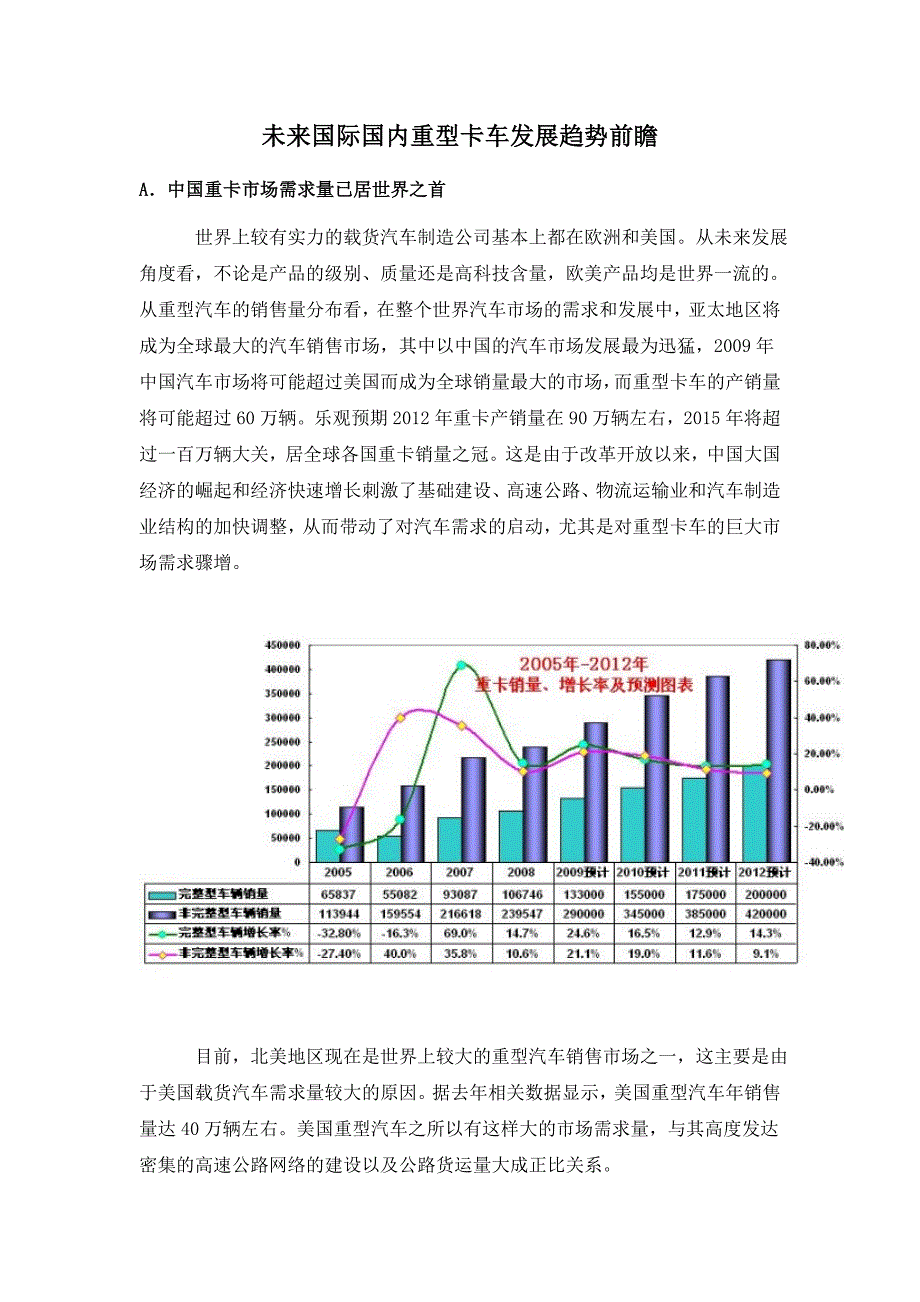 未来国际国内重型卡车发展趋势前瞻._第1页