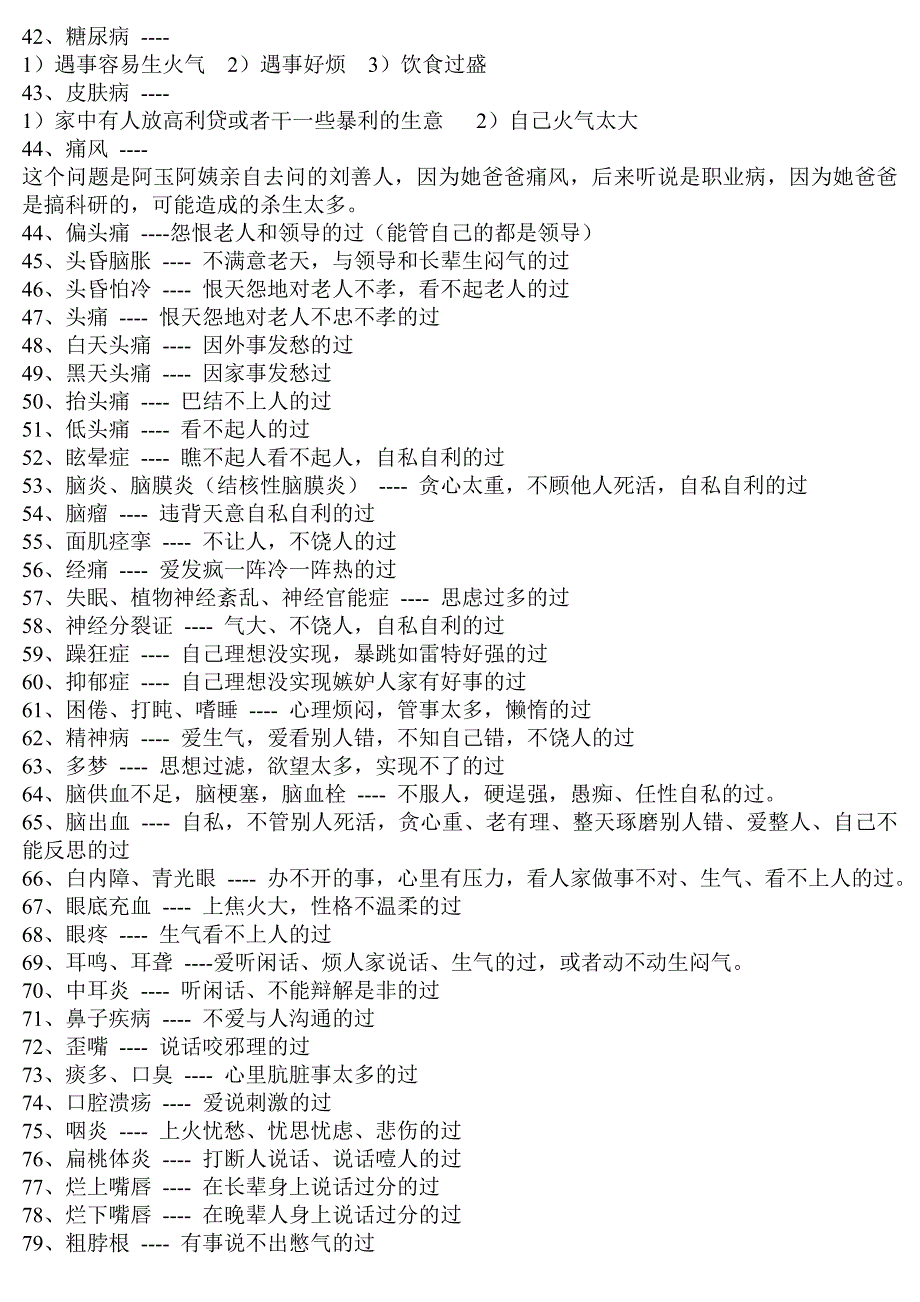 什么性格得什么疾病一一刘善人讲病对照表_第3页