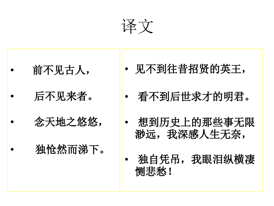 人教版七年级语文下册 登幽州台歌 课件_第4页