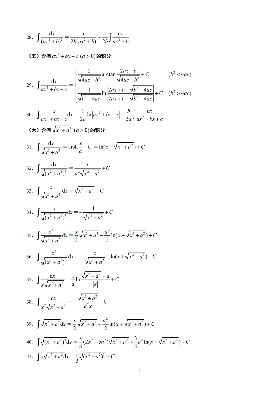 常用积分表_第3页