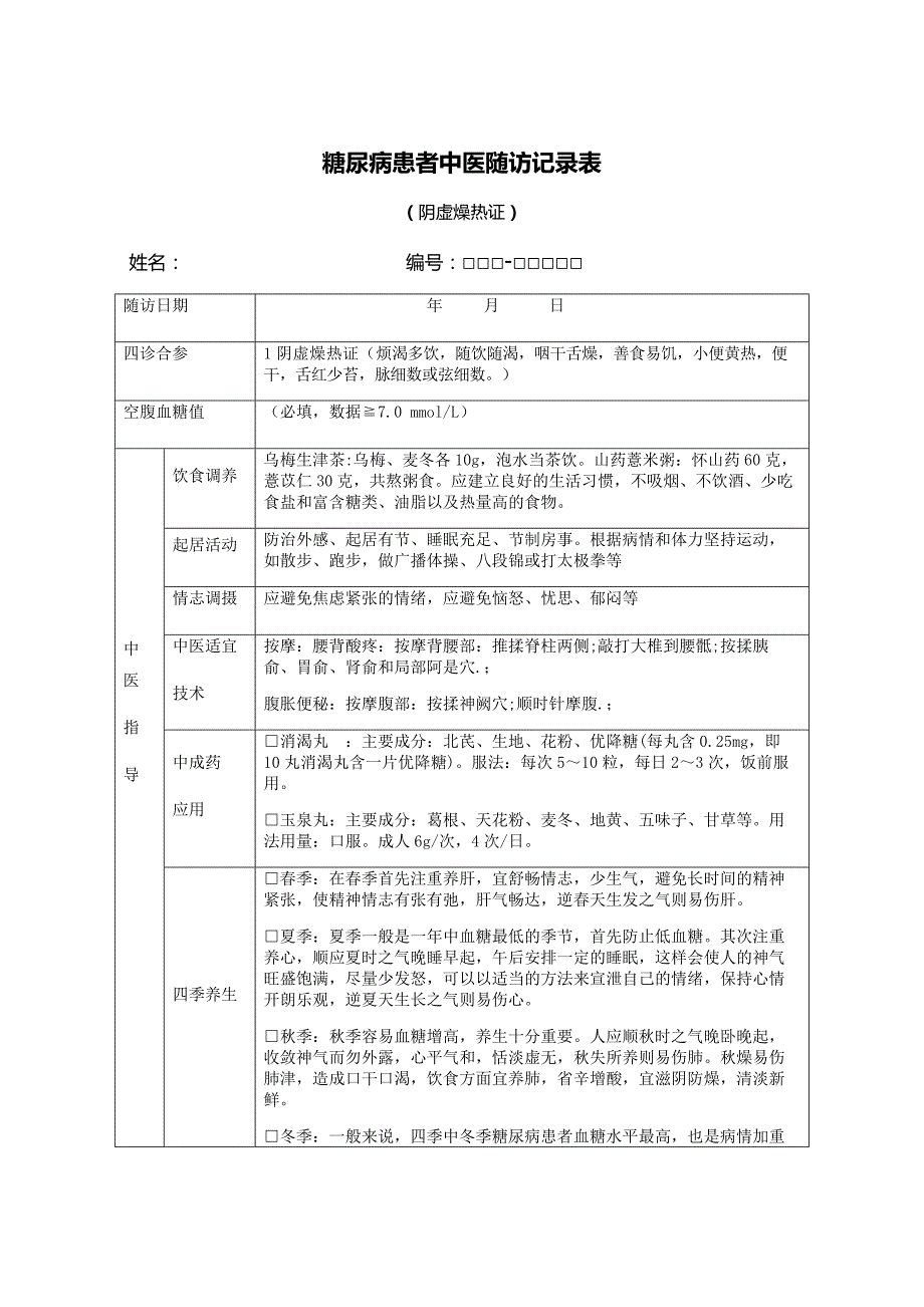 糖尿病、高血压中医辨证分型表_第1页