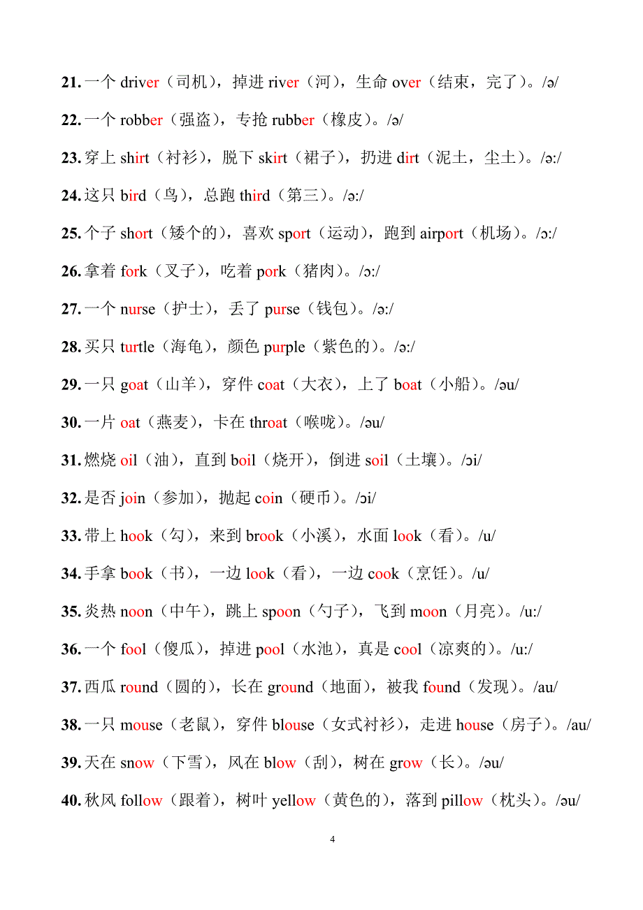 英语自然拼读——字母发音规律——林克妈妈英文三字经v1_第4页