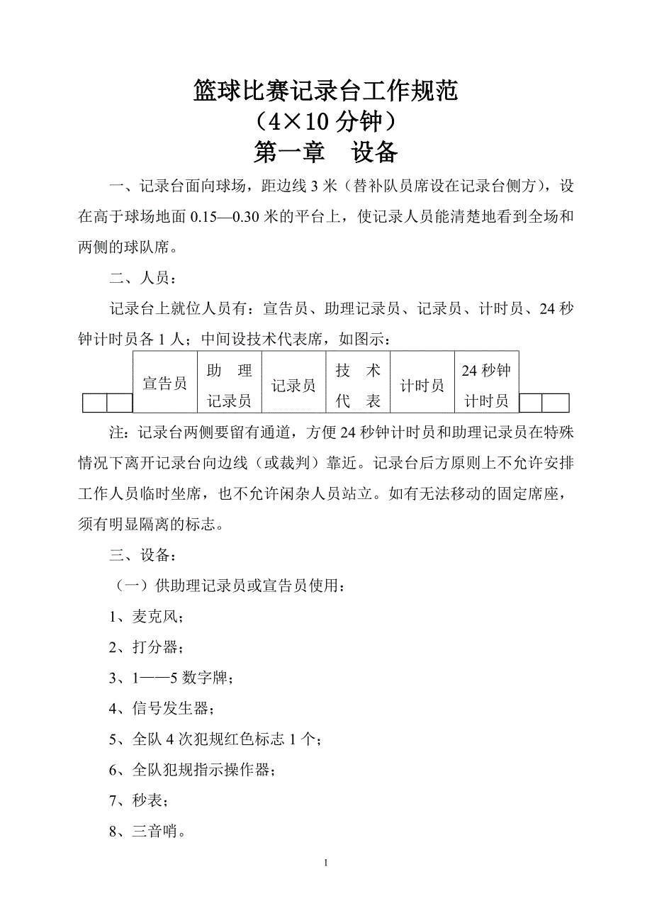 篮球比赛记录台工作规范_第1页