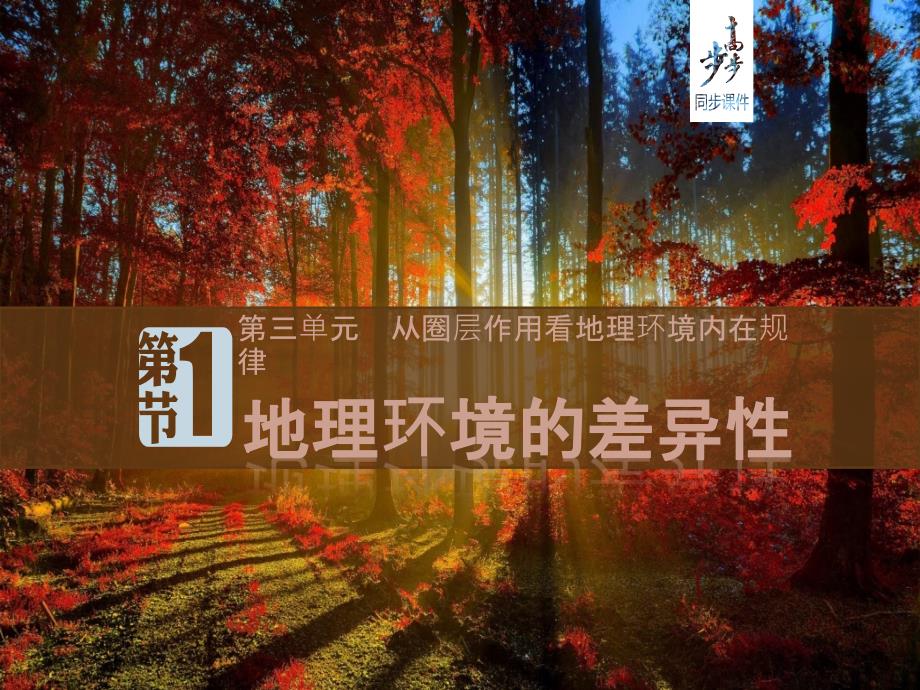 2018-2019版地理新学案同步必修一鲁科版实用课件：3.1地理环境的差异性.课时1 _第1页