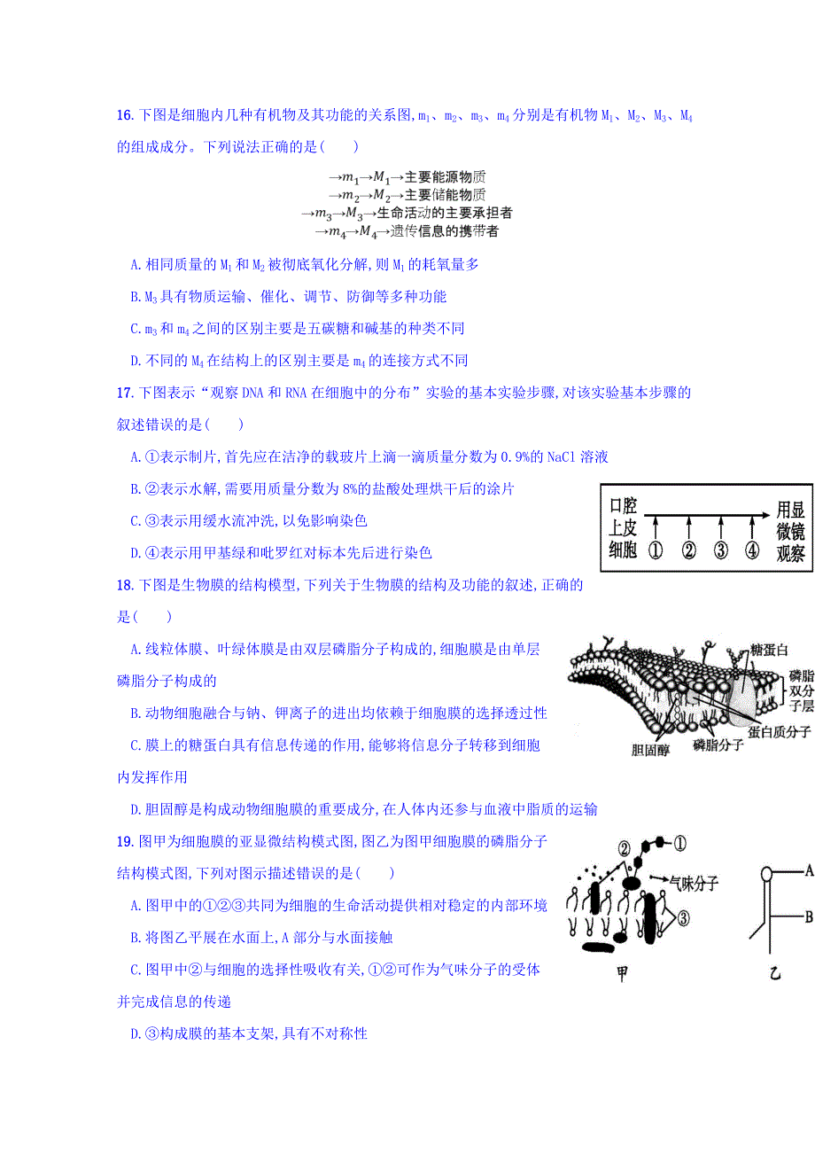 山西省晋中市和诚高中有限公司2019届高三8月月考生物试题 word版含答案_第4页