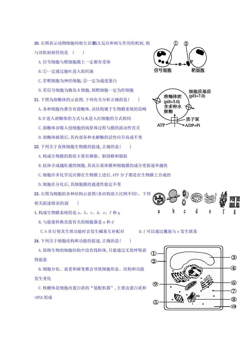 山西省晋中市和诚高中有限公司2019届高三8月月考生物试题 word版含答案_第5页