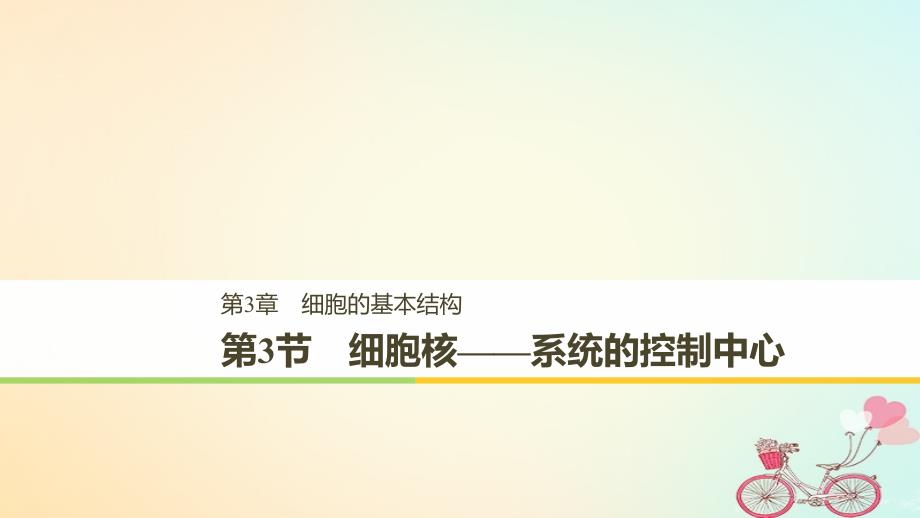 2018-2019版高中生物 第三章 细胞的基本结构 第3节 细胞核——系统的控制中心课件 新人教版必修1_第1页