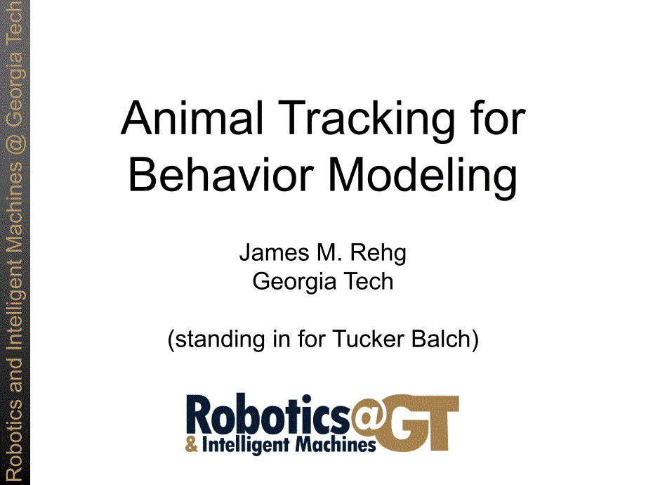 机器人系列animaltracking for behavior _第1页