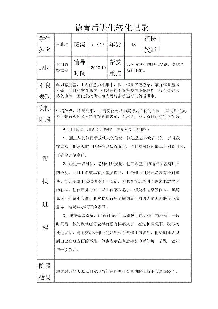 德育后进生转化记录_第1页