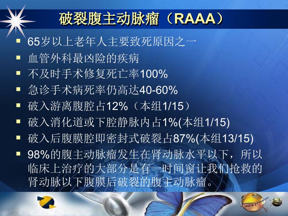 2015精品再谈提高破裂腹主动脉瘤抢救成功率（附19例报告）课件_第2页