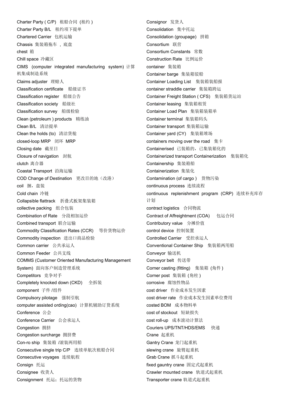 物流专业英语词汇整理_第3页