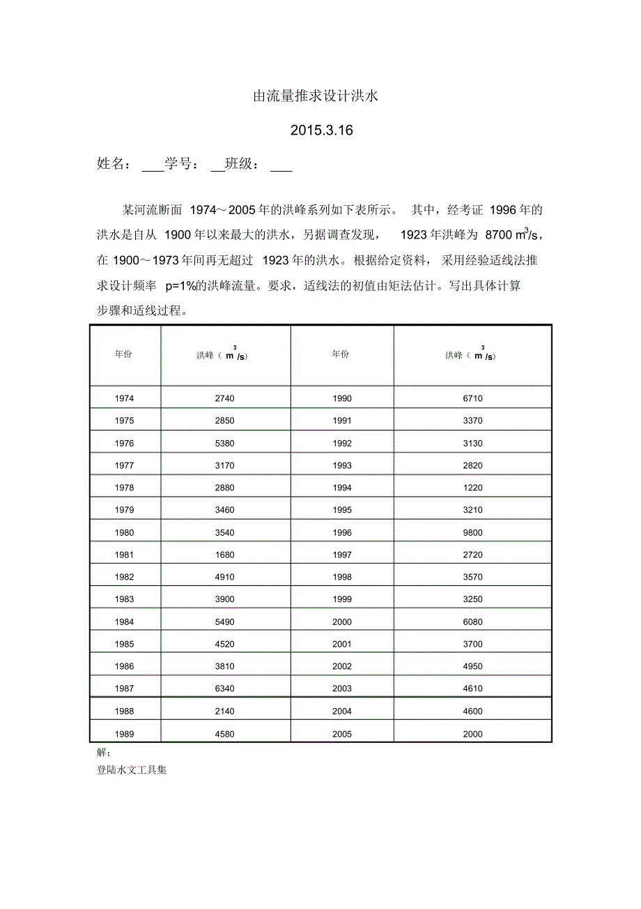 由流量推求设计洪水_第1页