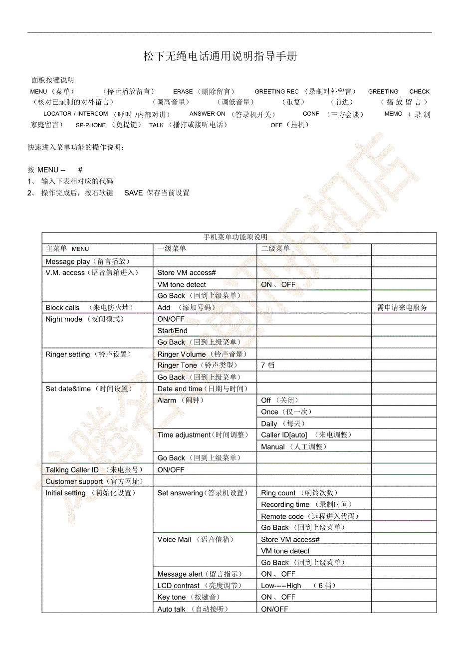 松下9331说明指导手册_第1页