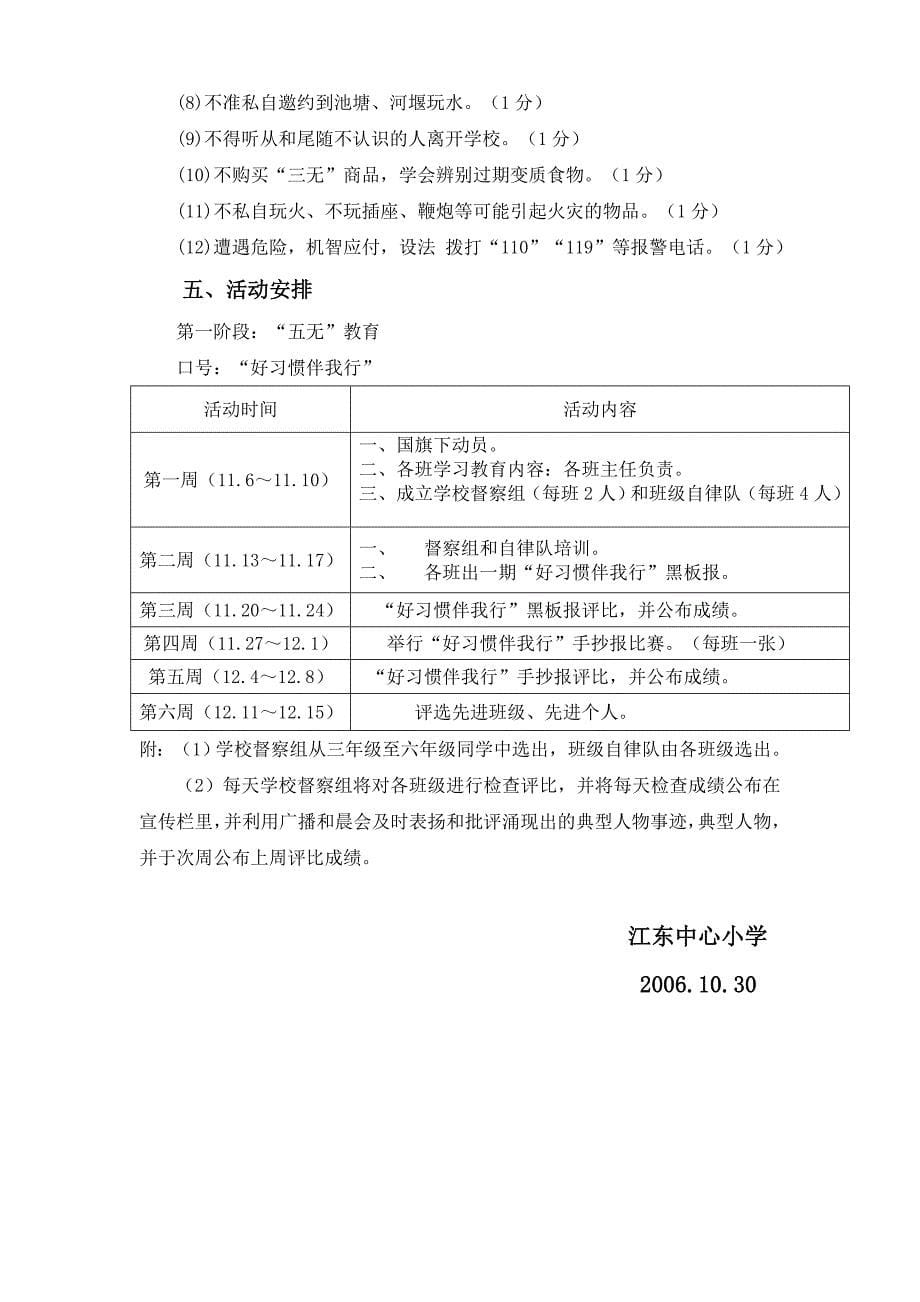 江东中心小学养成教育实施方案_第5页