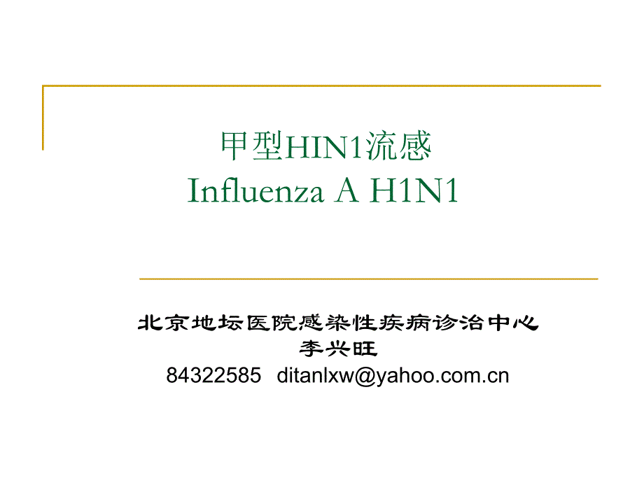 甲流h1n1精品课件甲型hin1流感 influenza a _第1页