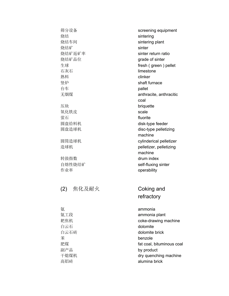 钢铁冶金汉英词汇_第2页