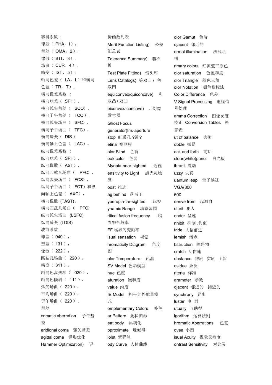 科技词汇光学专业英语_第5页