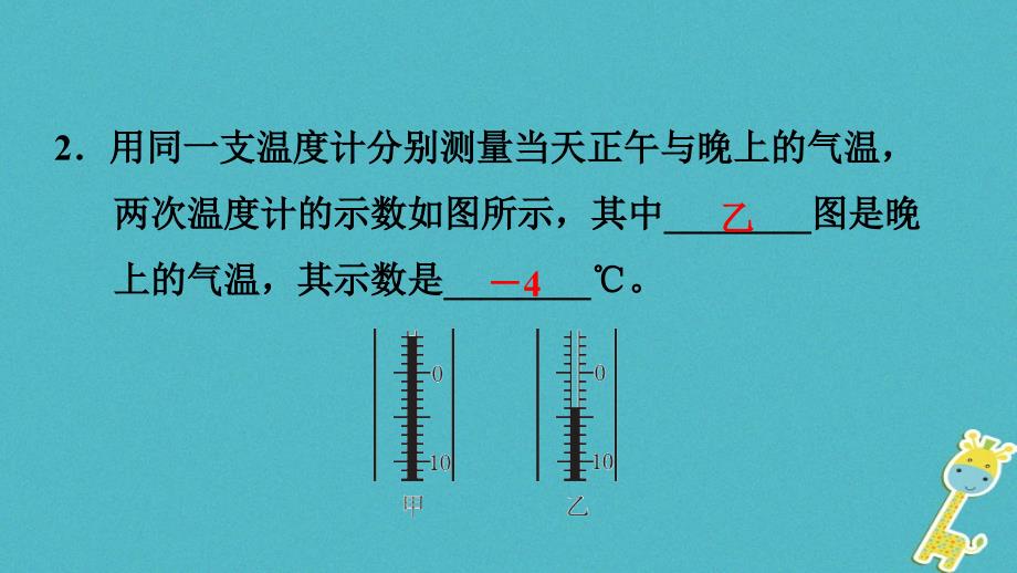 2018年八年级物理上册 第3章 物态变化 双休作业五 专题技能训练1 温度和温度计课件 （新版）新人教版_第3页