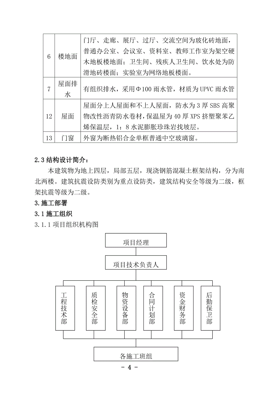 小学工程施工组织设计_第4页