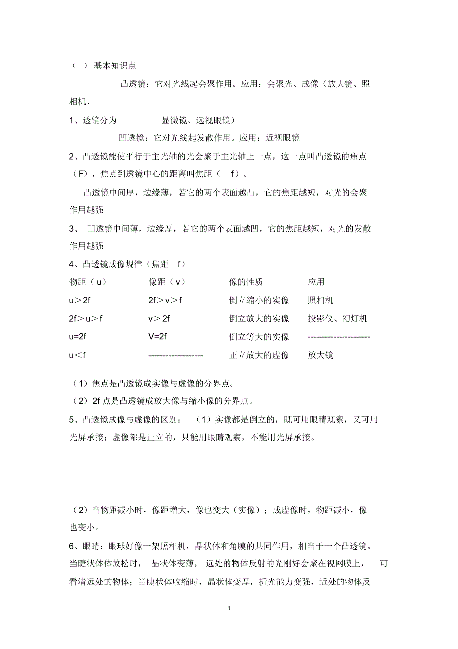 透镜基本知识点_第1页