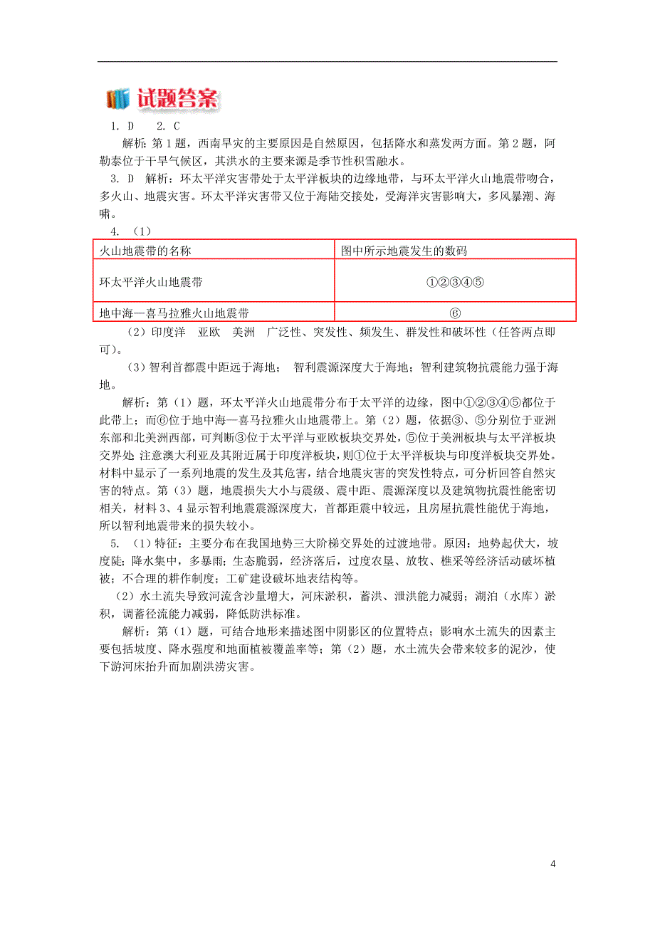 2018_2019学年高中地理第一章自然灾害概述世界主要自然灾害带同步练习湘教版选修_第4页