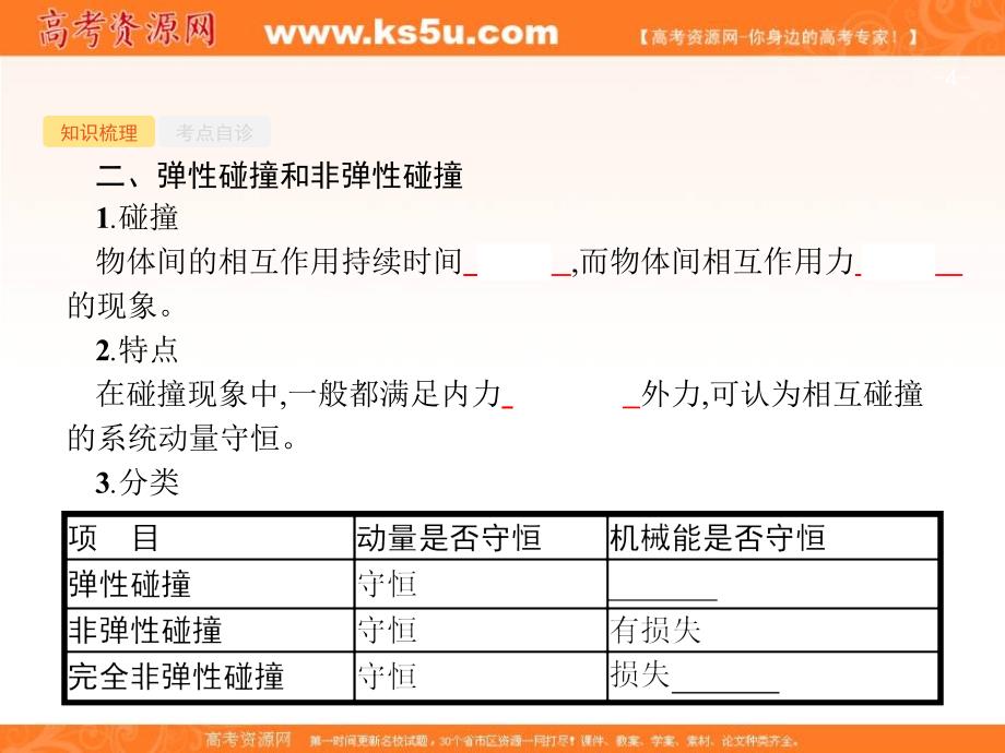 2019届高三物理一轮复习配套课件：6.2第2节　动量守恒定律及其应用 _第4页