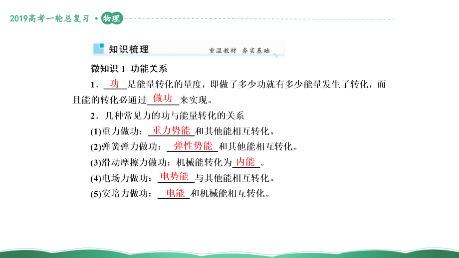 2019年度高三物理一轮复习课件：第五章 第4讲　功能关系　能量守恒定律 _第2页