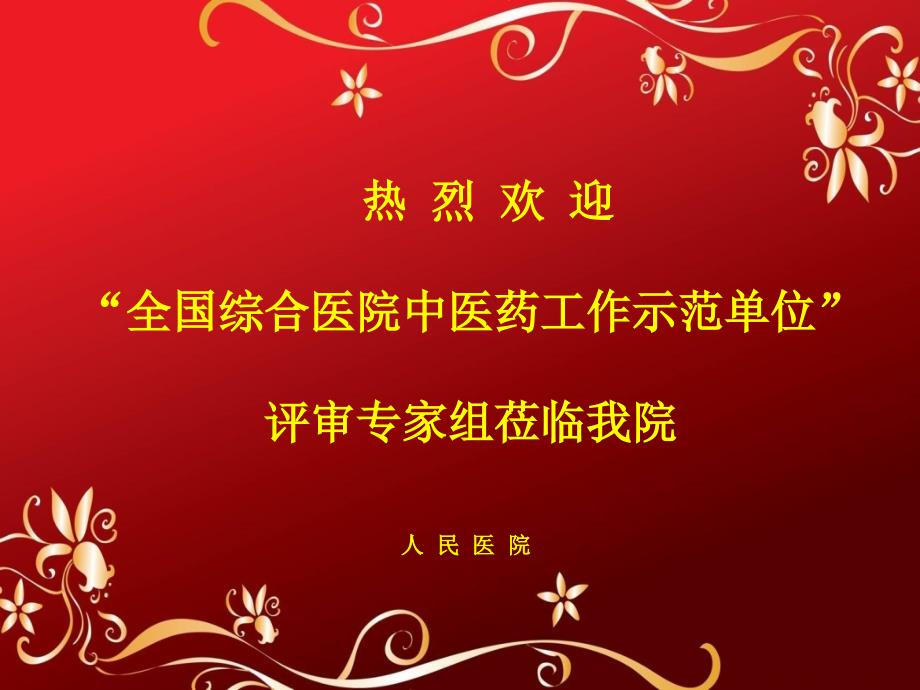 综合医院中医药示范单位评审汇报市人民医院ppt课件_第1页