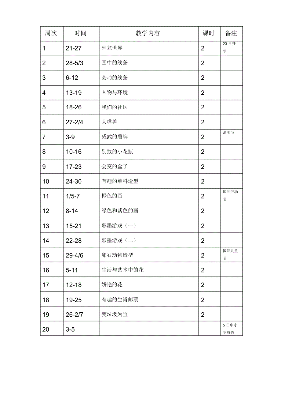 湖泗小学二〇一六年春嚒美术学科教学计划_第2页