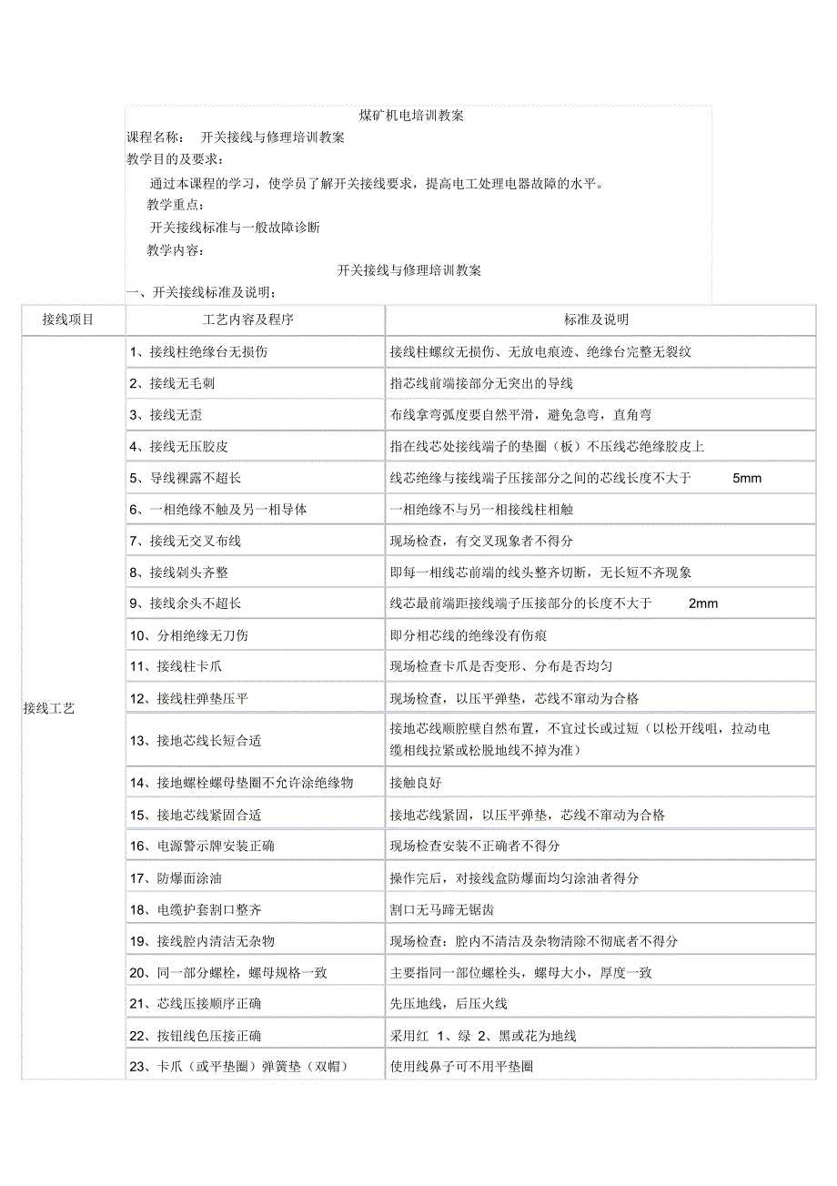 煤矿机电培训之开关接线和维修_第1页