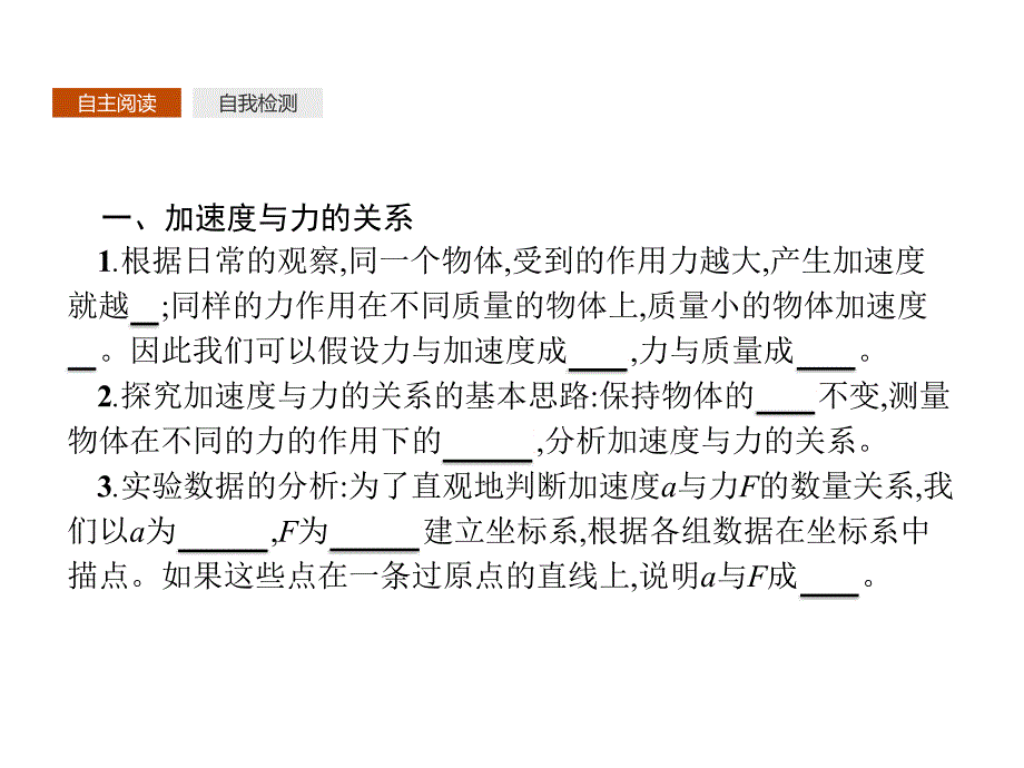 2017-2018学年人教版物理必修一同步课件：第四章 牛顿运动定律4.2 _第3页