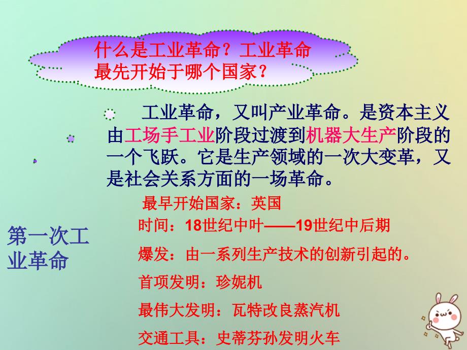 2018秋九年级历史上册 第五单元 资本主义的发展和社会矛盾的激化 第18课 第一次工业革命教学课件 中华书局版_第2页