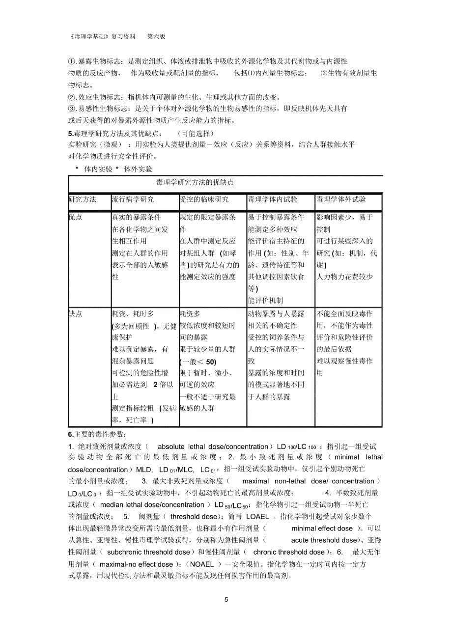 毒理学基础重点_第5页