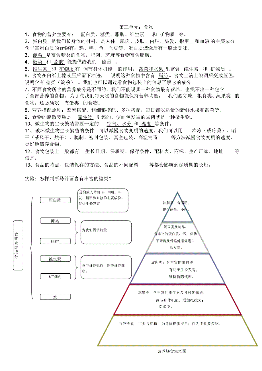 教科版四年级科学(下)各单元复习提纲_第4页