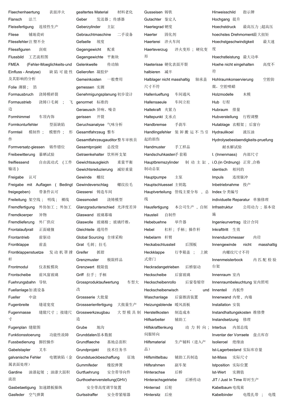 德语专业技术词汇(一汽)_第4页