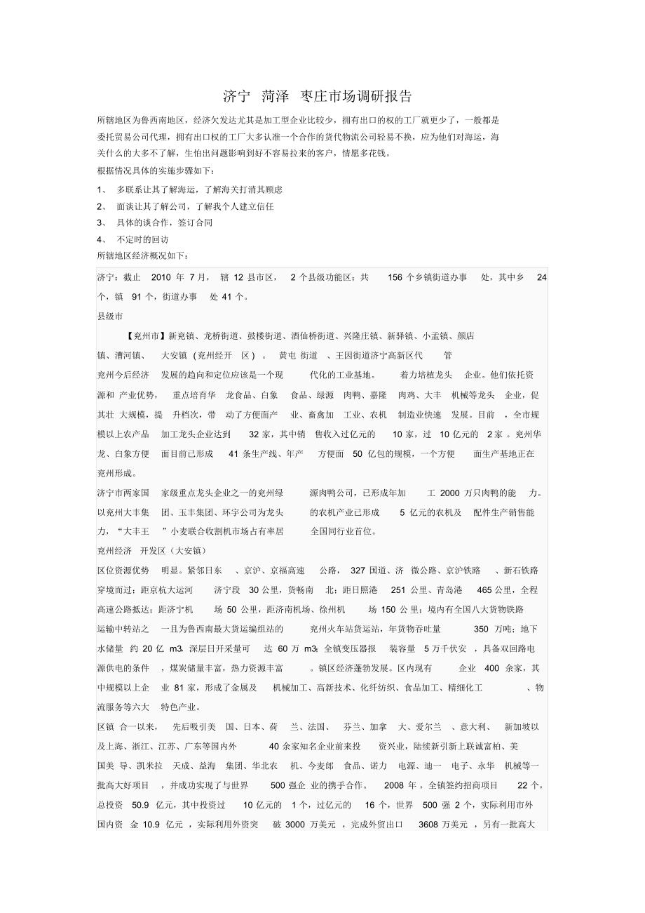 济宁、菏泽市场调研报告_第1页