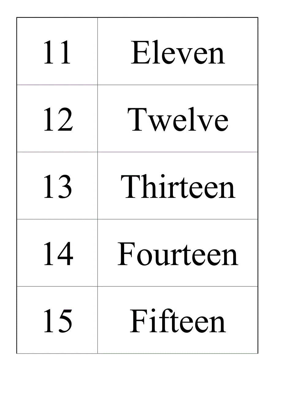 1-20数字与英语对照表_第4页