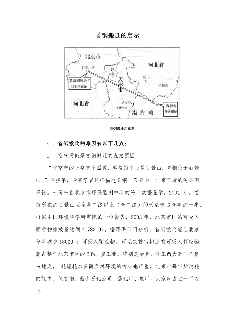 首钢搬迁的启示_第1页