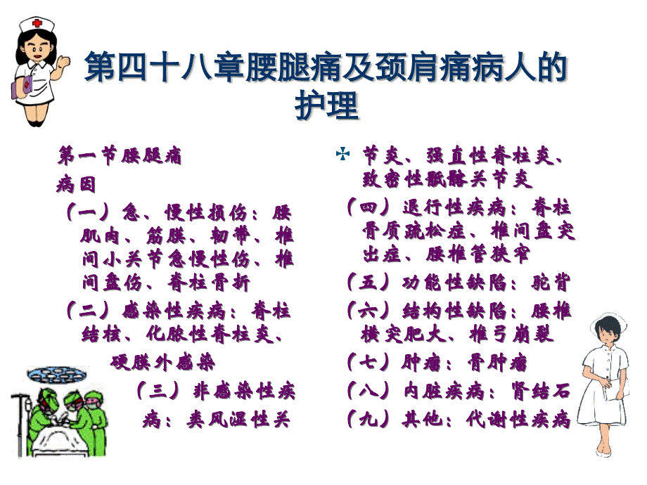 第四十八章腰腿痛及颈肩痛病人的护理课件_1_第1页