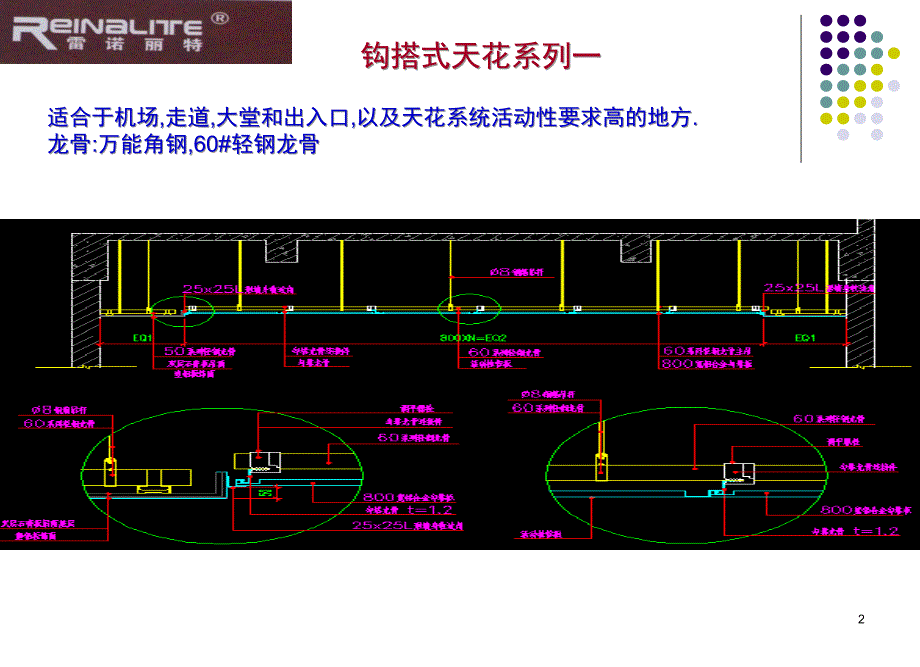 建筑铝单板室内异形天花吊顶工程案列培训课程ppt模版课件_第2页