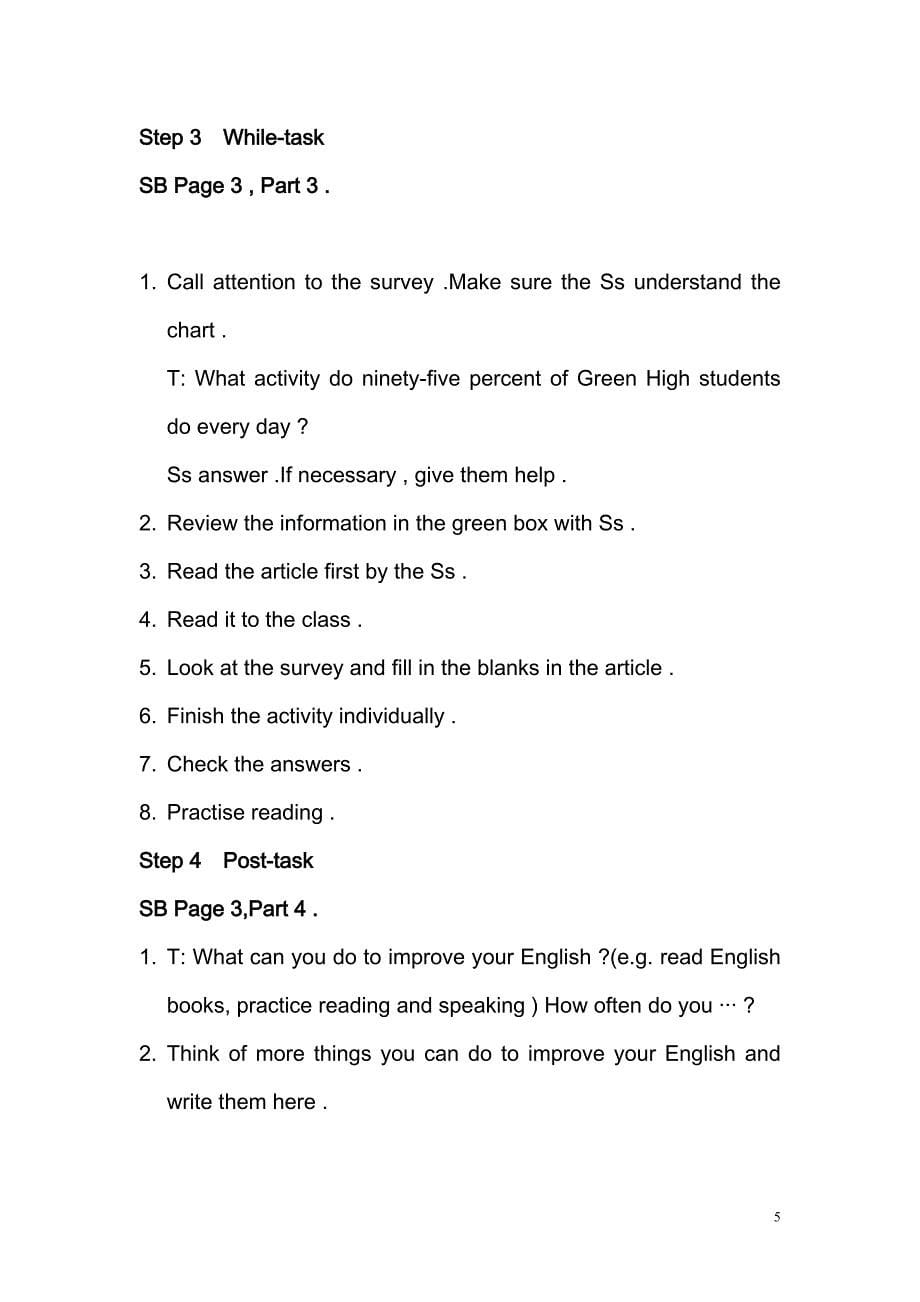 英语人教版八年级上册教案(Unit1~Unit5)_第5页