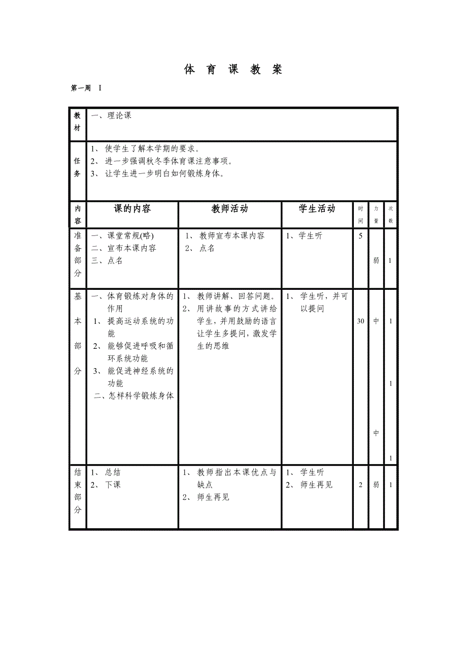 最新人教版六年级上册体育全册教案_第1页