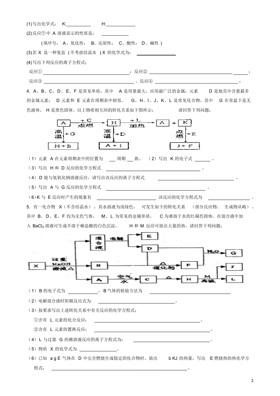 铁元素无机推断专题汇总_第2页