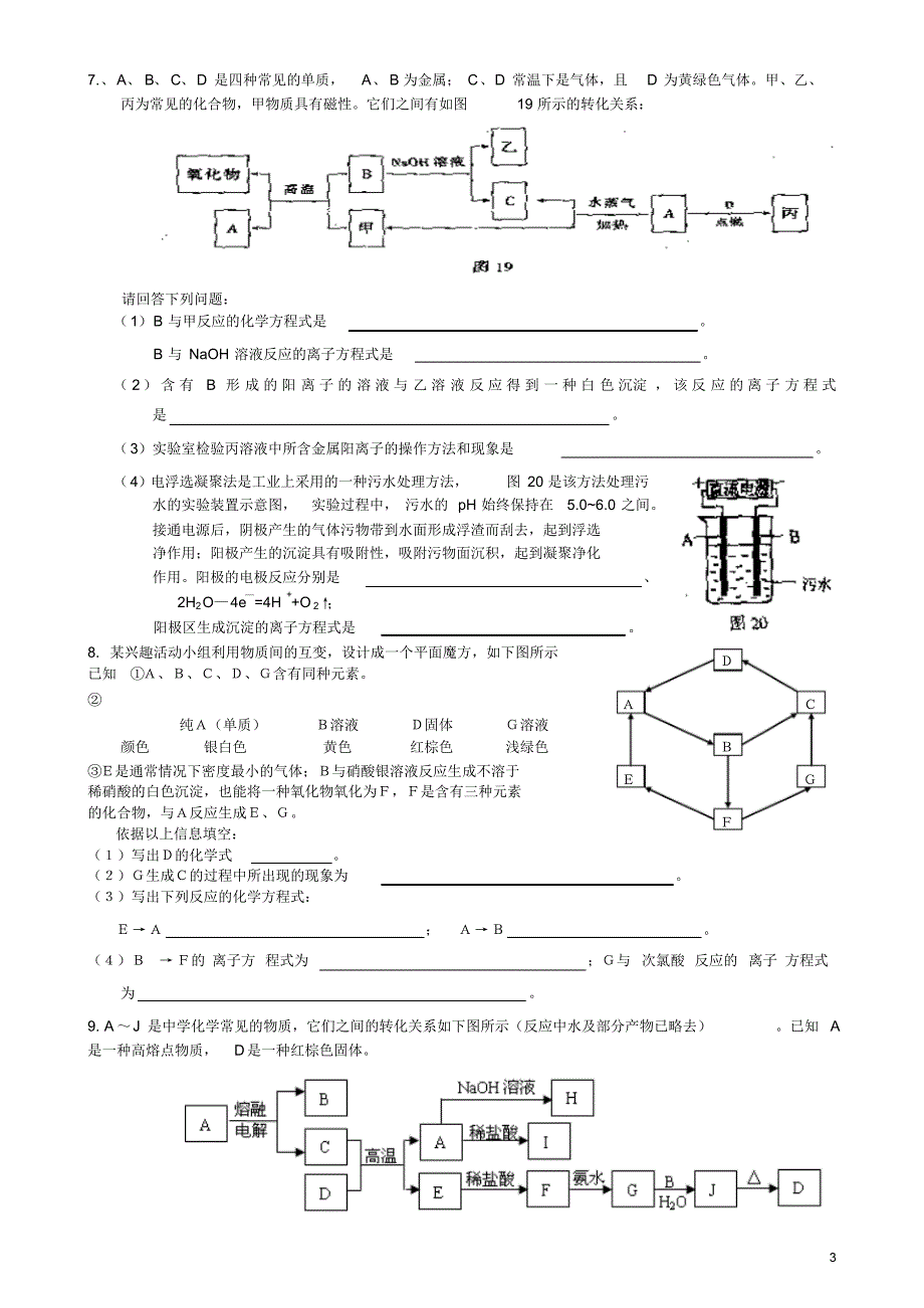 铁元素无机推断专题汇总_第3页