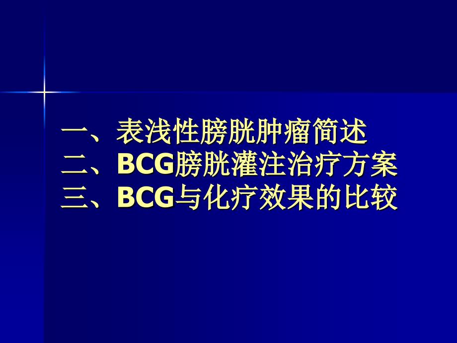 表浅性膀胱肿瘤 卡介苗（bcg）膀胱灌注方案及其与化疗效果的比较课件_第2页